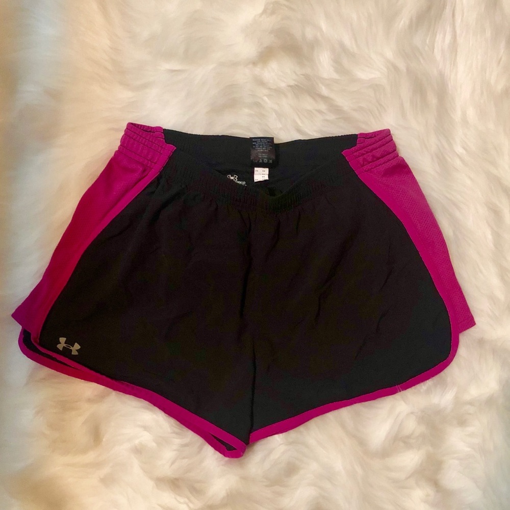 Pink and Black Under Armour Athletic Shorts